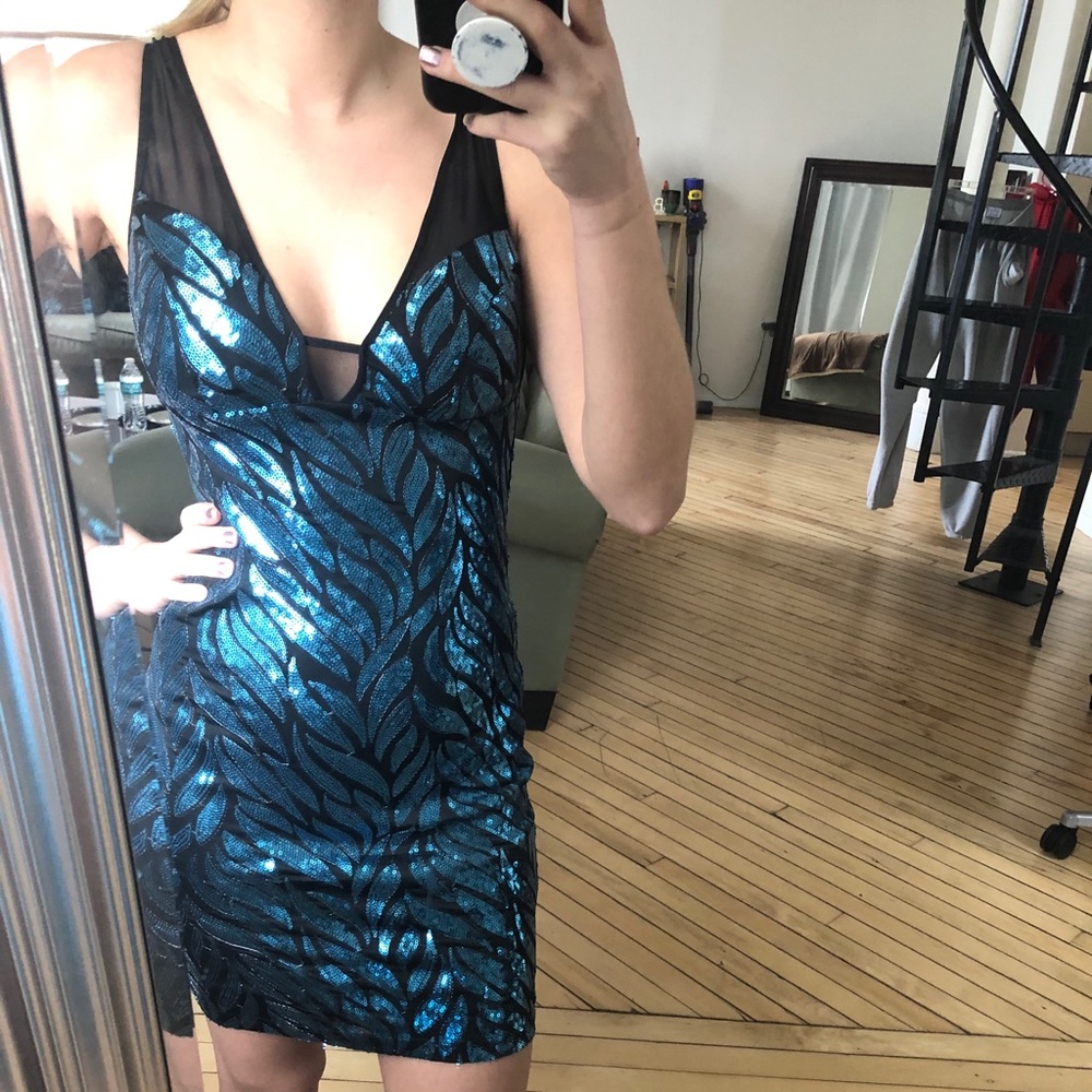 Teal Sequined Dress